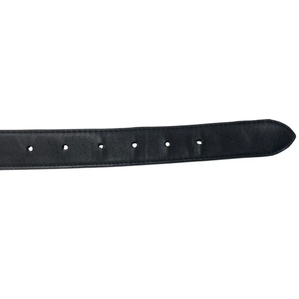 Diane Von Furstenberg Womens Solid Black Genuine Leather Belt Size S / M